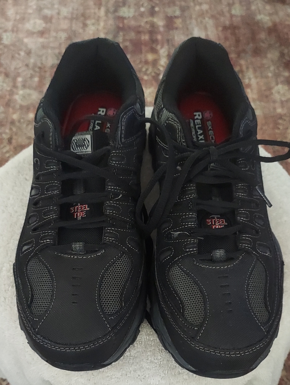 Skechers Men’s Black Athletic Steel Toe Lace-Up Sneakers